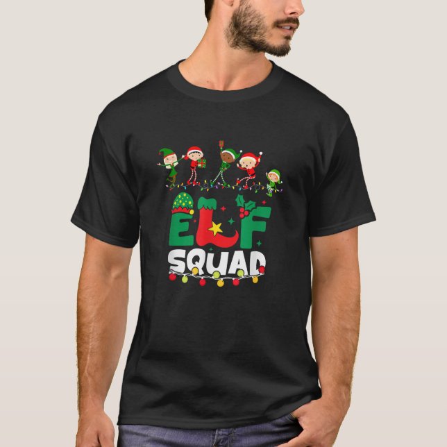 Funny Elf Squad Family Christmas Matching Outfit X T-Shirt (Front)