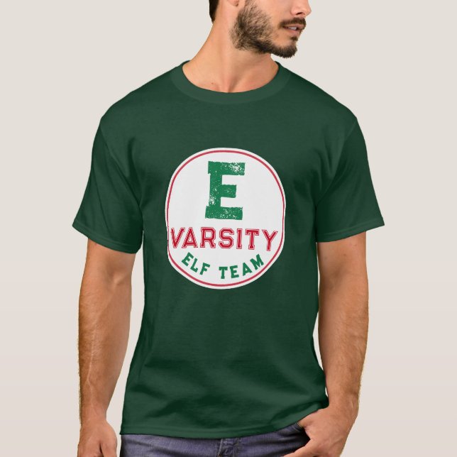 Funny Elf Team Christmas T Shirt  (Front)