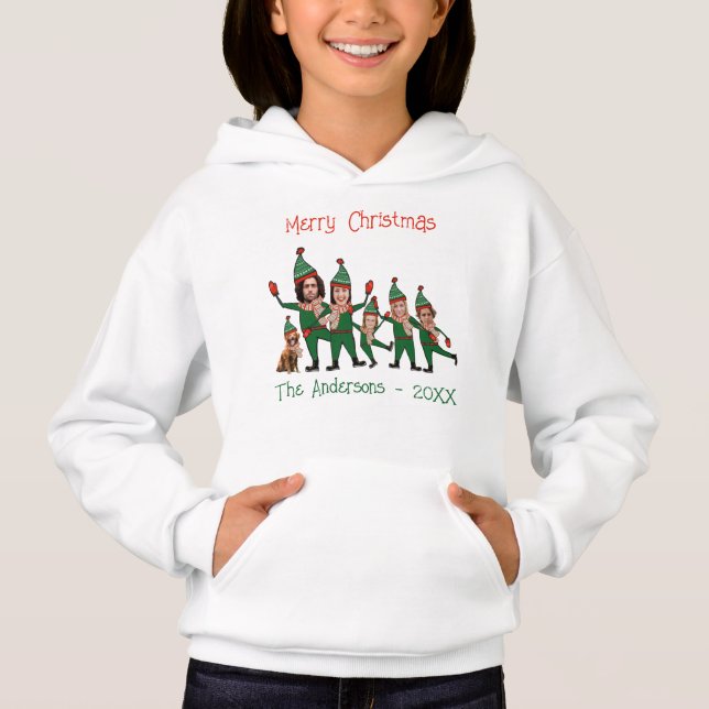 Funny Elf Your Family of 5 Custom Ugly Christmas (Front)