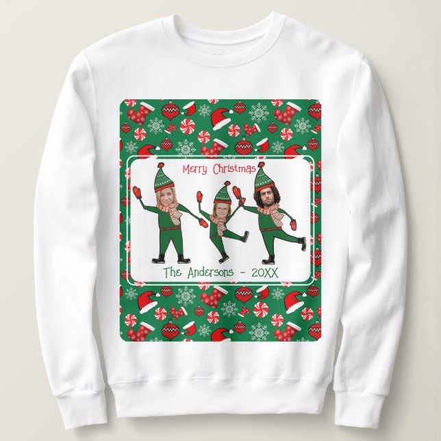 Funny Elf Your Family Ugly Christmas Sweater (Design Front)