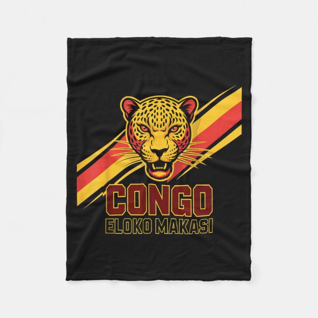 Funny Eloko Makasi Leopard Dr Congo Boys Vacay Fleece Blanket (Front)