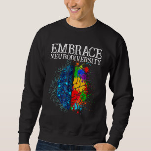 Funny Embrace Neurodiversity Brain ADHD Autism Awa Sweatshirt