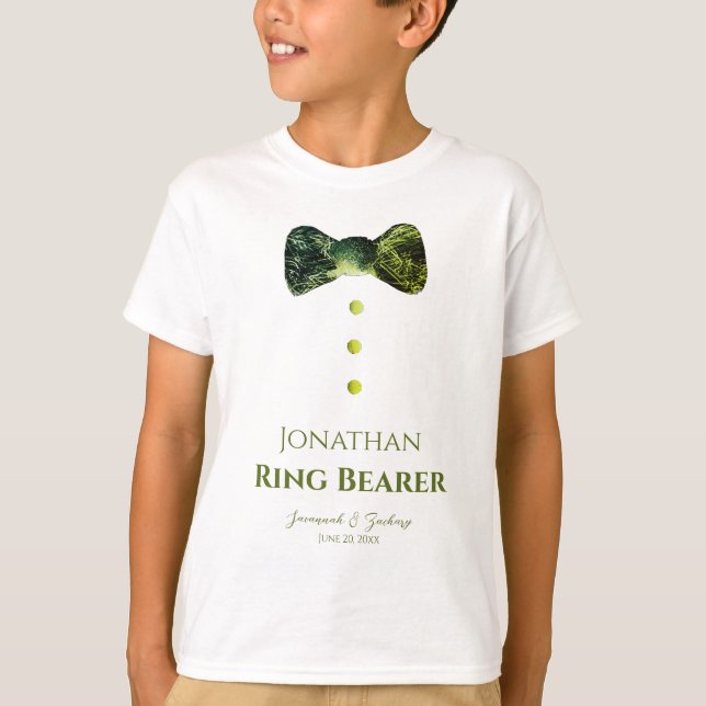 Funny emerald green Groomsman Tie Wedding T-Shirt (Front)