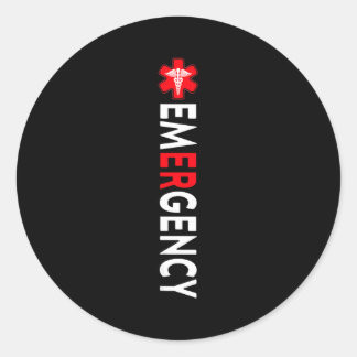 Funny emergency department emergency room nurse er classic round sticker