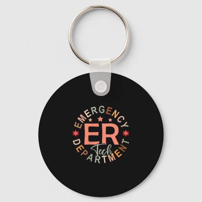 Funny Emergency Department Tech Emergency Room Tec Key Ring (Front)
