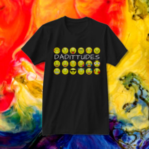 Funny Emoji Dadittude  T-Shirt