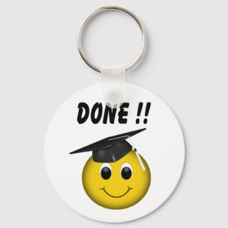 Funny Emoji "Done" Graduation Key Ring