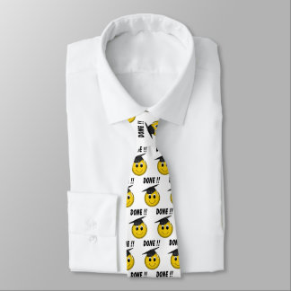 Funny Emoji "Done" Graduation Tie