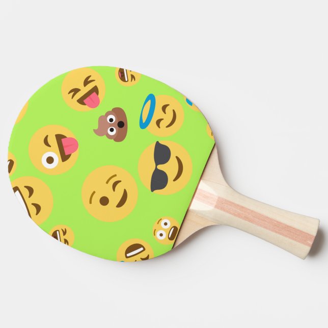 Funny Emoji Pattern (green) Ping Pong Paddle (Side)