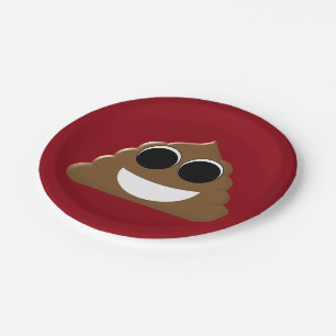 Funny Emoji Poo Paper Plate
