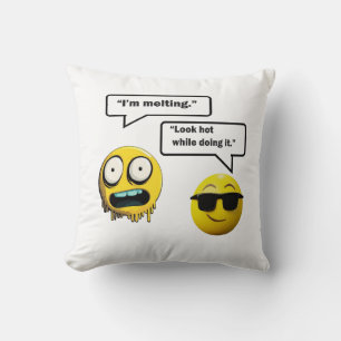 Funny Emoji Quote Throw Pillow