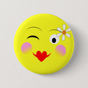 Funny Emoji Style Faces Theme 6 Cm Round Badge