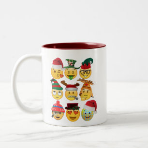 Funny Emojis Faces, Emoji Memes Symbols Two-Tone Coffee Mug