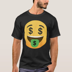 Funny Emoticon Dollar Mouth Face with Money Sign E T-Shirt