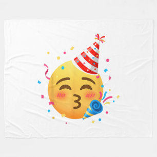 Funny Emoticon Party Fleece Blanket