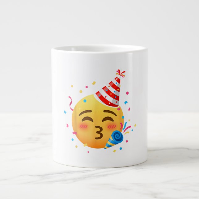 Funny Emoticon Party Large Coffee Mug (Front)
