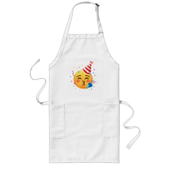 Funny Emoticon Party Long Apron (Front)