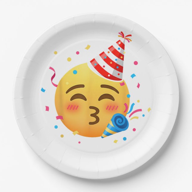 Funny Emoticon Party Paper Plate (Front)