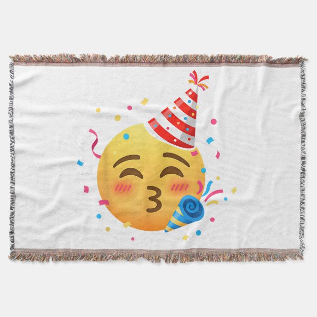Funny Emoticon Party Throw Blanket (Front)