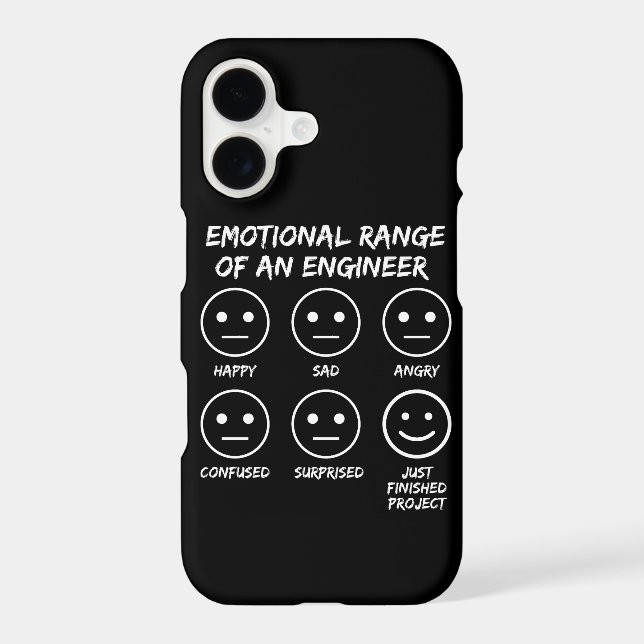  Funny Emotional Range Of An Engineer Fan Faces iPhone Case (Back)