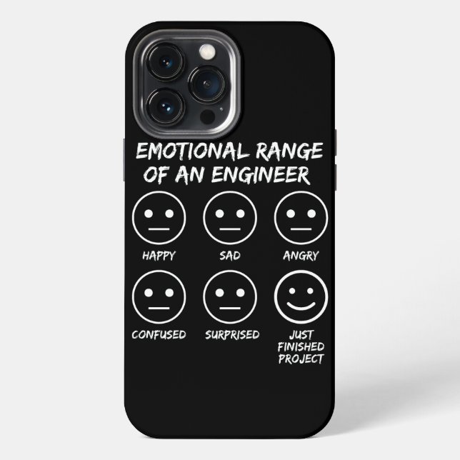  Funny Emotional Range Of An Engineer Fan Faces iPhone Case (Back)