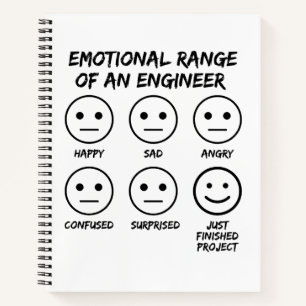  Funny Emotional Range Of An Engineer Fan Faces Notebook