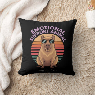 Funny Emotional Support Animal Capybara Lover Gift Cushion