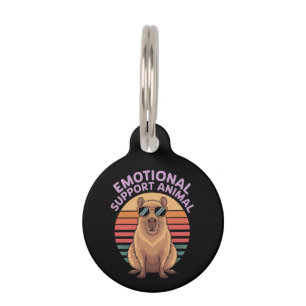 Funny Emotional Support Animal Capybara Lover Gift Pet Tag