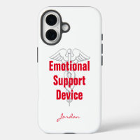 Funny Emotional Support Device with Name White