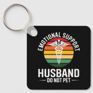 Funny Emotional Support Husband Key Ring