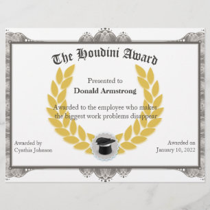 Funny Employee Award - Houdini