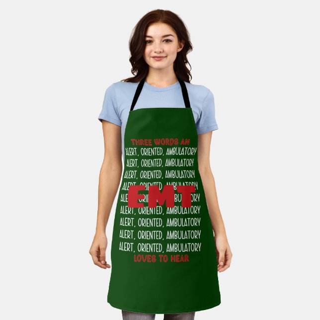 Funny EMT Alert Custom CNA/LPN/MD/PA/RN/RT/NP Apron (Worn)