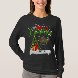 Funny Emu Bird Lover Xmas Lighting Emu Christmas T-Shirt