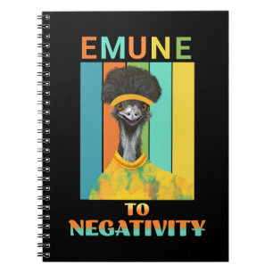 Funny Emu Bird Pun - Emune to Negativity  Notebook