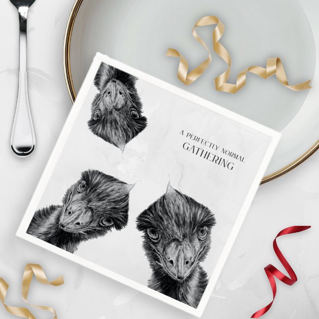 Funny Emu Cocktail Napkin | Normal Gathering (Creator Uploaded)