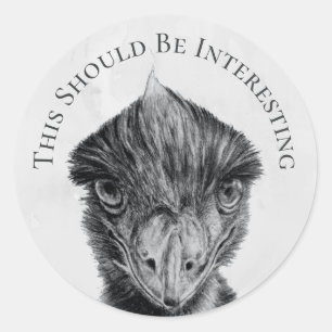 Funny Emu Envelope Sticker - Should Be Interesting