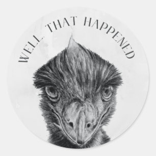Funny Emu Thank You Sticker   Well That Happened