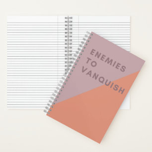 Funny Enemies to Vanquish Pink & Coral Modern  Notebook