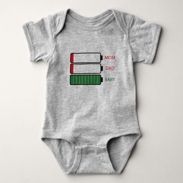 funny energy baby bodysuit (Front)