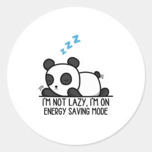 Funny Energy Saving Mode Classic Round Sticker