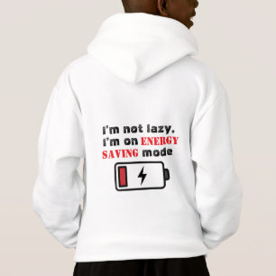 Funny "Energy Saving Mode" Kids Hoodie Cute Lazy