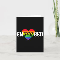 Funny Engayged Gay Couple Engagement Party Rainbow