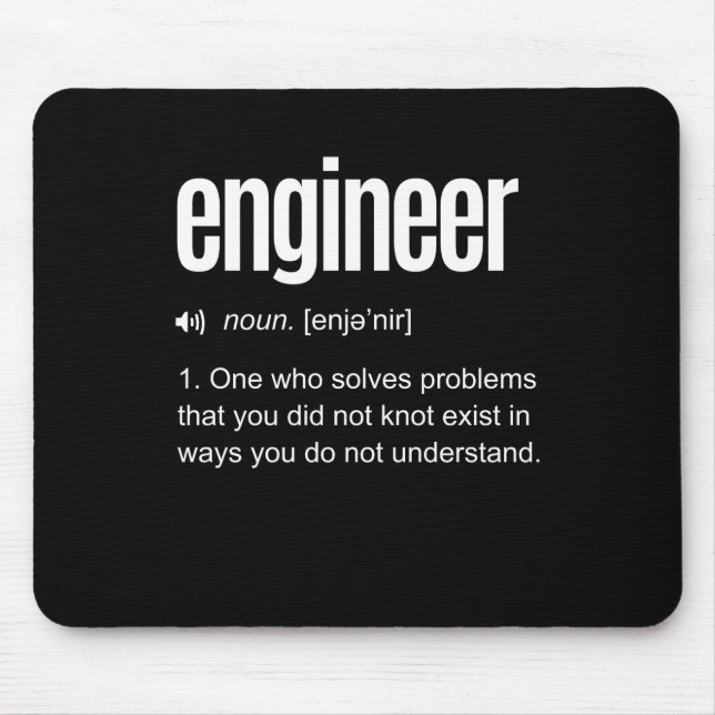 Funny Engineer Definition Mouse Pad (Front)