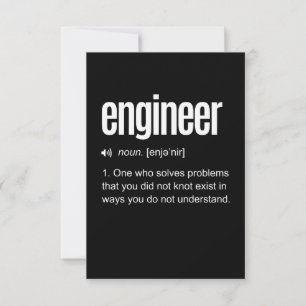 Funny Engineer Definition RSVP Card