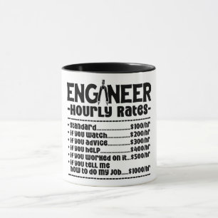 Funny Engineer Hourly Rates Mug