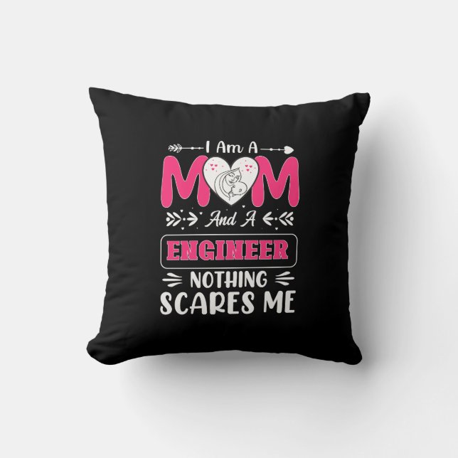 Funny Engineer Mum, Engineer Mum Cushion (Front)