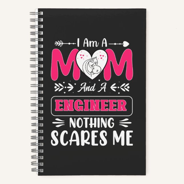 Funny Engineer Mum, Engineer Mum Notebook (Front)