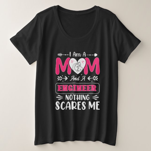 Funny Engineer Mum, Engineer Mum Plus Size T-Shirt (Design Front)