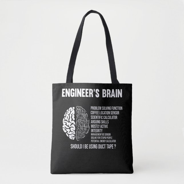 Funny Engineering Humour Brain Engineer Joke Tote Bag (Front)