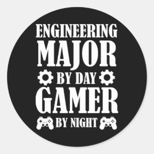 Funny Engineering Student Engineer Gamer Gifts For Classic Round Sticker